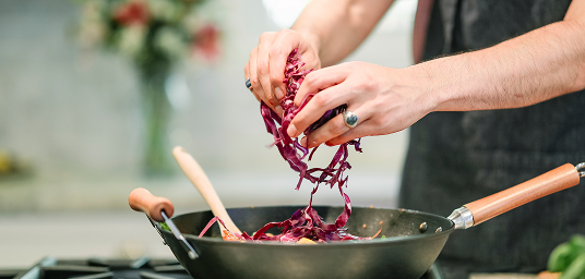 Home chef preparing a fresh meal